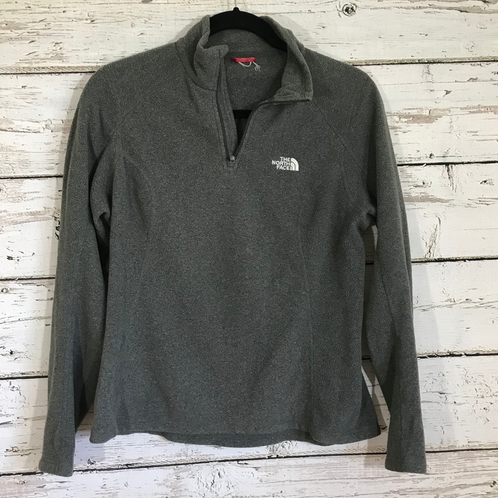 North Face Gray Zip Up Fleece Jacket